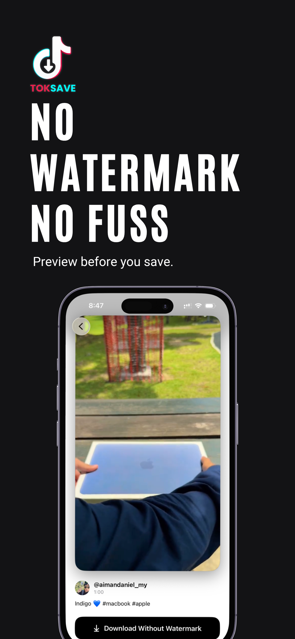 TokSave home screen